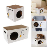 Maxbell Cardboard Cat House Hideaway Castle Scratcher Bed for Pet Gift Animals 32cmx32cmx32cm