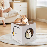 Maxbell Cardboard Cat House Hideaway Castle Scratcher Bed for Pet Gift Animals 32cmx32cmx32cm