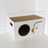 Maxbell Cardboard Cat House Hideaway Castle Scratcher Bed for Pet Gift Animals 54cmx30cmx30cm