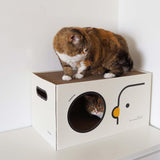 Maxbell Cardboard Cat House Hideaway Castle Scratcher Bed for Pet Gift Animals 54cmx30cmx30cm