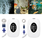 Maxbell Aquarium Air Pump Portable Powerful Air Pump for Moving Hydroponics Fish Tank 2 Outlets