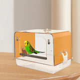 Maxbell Pet Bird Bath Box Budgerigar Parakeets Birdbath Cockatiel Parrot Bathing Tub orange