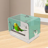 Maxbell Pet Bird Bath Box Budgerigar Parakeets Birdbath Cockatiel Parrot Bathing Tub green