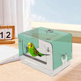 Maxbell Pet Bird Bath Box Budgerigar Parakeets Birdbath Cockatiel Parrot Bathing Tub green