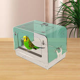 Maxbell Pet Bird Bath Box Budgerigar Parakeets Birdbath Cockatiel Parrot Bathing Tub green