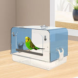 Maxbell Pet Bird Bath Box Budgerigar Parakeets Birdbath Cockatiel Parrot Bathing Tub blue