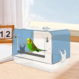 Maxbell Pet Bird Bath Box Budgerigar Parakeets Birdbath Cockatiel Parrot Bathing Tub blue