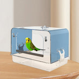 Maxbell Pet Bird Bath Box Budgerigar Parakeets Birdbath Cockatiel Parrot Bathing Tub blue