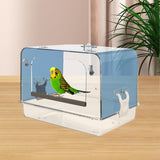 Maxbell Pet Bird Bath Box Budgerigar Parakeets Birdbath Cockatiel Parrot Bathing Tub blue