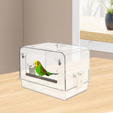 Maxbell Pet Bird Bath Box Budgerigar Parakeets Birdbath Cockatiel Parrot Bathing Tub clear