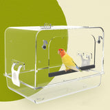 Maxbell Pet Bird Bath Box Budgerigar Parakeets Birdbath Cockatiel Parrot Bathing Tub clear