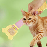 Maxbell Cat Strip Squeeze Spoon Portable Cat Stripe Snack Squeezer for Snack Feeding yellow