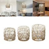 Maxbell Paper Rope Lampshade Boho Hanging Lamp Cover for Cafe Bedroom Kitchen Island 15cmx16.5cm