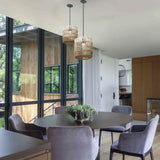 Maxbell Paper Rope Lampshade Boho Hanging Lamp Cover for Cafe Bedroom Kitchen Island 15cmx16.5cm