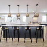 Maxbell Paper Rope Lampshade Boho Hanging Lamp Cover for Cafe Bedroom Kitchen Island 15cmx16.5cm