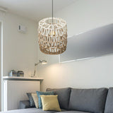 Maxbell Paper Rope Lampshade Boho Hanging Lamp Cover for Cafe Bedroom Kitchen Island 17.5cmx19.5cm