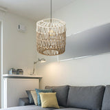 Maxbell Paper Rope Lampshade Boho Hanging Lamp Cover for Cafe Bedroom Kitchen Island 21cmx23.5cm