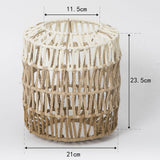 Maxbell Paper Rope Lampshade Boho Hanging Lamp Cover for Cafe Bedroom Kitchen Island 21cmx23.5cm