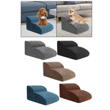 Maxbell Dog Stairs Ramp Portable Extra Wide Nonslip 2 Tiers for Indoor High Bed Sofa Grey