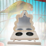 Maxbell Bird Perch with Mirror and Feeding Cups Bird Mirror Toy with Perch for Macaw Tree