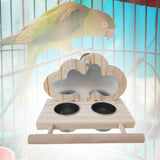 Maxbell Bird Perch with Mirror and Feeding Cups Bird Mirror Toy with Perch for Macaw Cloud