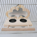 Maxbell Bird Perch with Mirror and Feeding Cups Bird Mirror Toy with Perch for Macaw Cloud