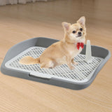 Maxbell Dog Toilet Pet Litter Pan Portable Potty Tray for Indoor Other Pets Bunny gray medium Fence