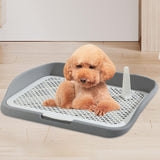 Maxbell Dog Toilet Pet Litter Pan Portable Potty Tray for Indoor Other Pets Bunny gray medium Fence