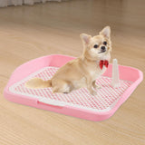 Maxbell Dog Toilet Pet Litter Pan Portable Potty Tray for Indoor Other Pets Bunny Pink medium Fence