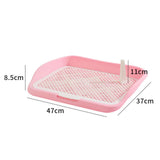 Maxbell Dog Toilet Pet Litter Pan Portable Potty Tray for Indoor Other Pets Bunny Pink medium Fence