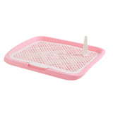 Maxbell Dog Toilet Pet Litter Pan Portable Potty Tray for Indoor Other Pets Bunny Pink Low Fence