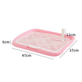 Maxbell Dog Toilet Pet Litter Pan Portable Potty Tray for Indoor Other Pets Bunny Pink Low Fence