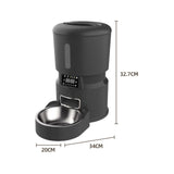 Maxbell 4L Cat Feeder Voice Function Non Slip Cat Feeder Automatic for Kitty Dog Pet black