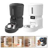 Maxbell 4L Cat Feeder Voice Function Non Slip Cat Feeder Automatic for Kitty Dog Pet black