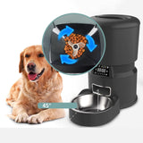 Maxbell 4L Cat Feeder Voice Function Non Slip Cat Feeder Automatic for Kitty Dog Pet black