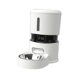 Maxbell 4L Cat Feeder Voice Function Non Slip Cat Feeder Automatic for Kitty Dog Pet white