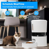 Maxbell 4L Cat Feeder Voice Function Non Slip Cat Feeder Automatic for Kitty Dog Pet white