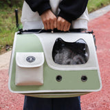 Maxbell Cat Carrier Privacy Protection Handbag Pet Carrier for Hiking Travel Kittens green