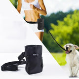 Maxbell Pet Dogs Treat Pouch Drawstring Bag Snack Storage Carrier Holder for Jogging black