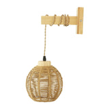 Maxbell Rattan Wall Lamp Wall Lighting Boho Wall Sconce for Bedroom Hallway Bathroom