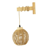 Maxbell Rattan Wall Lamp Wall Lighting Boho Wall Sconce for Bedroom Hallway Bathroom