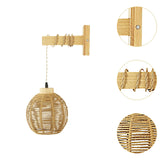 Maxbell Rattan Lampshade Wall Sconces Wall Light Shade for Outdoor Farmhouse Kitchen