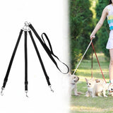 Maxbell 3 in 1 Dog Leash Adjustable Length Triple Dog Leash for Large Medium Dog Pet Black