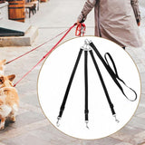 Maxbell 3 in 1 Dog Leash Adjustable Length Triple Dog Leash for Large Medium Dog Pet Black