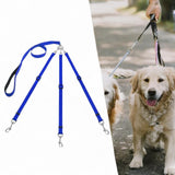 Maxbell 3 in 1 Dog Leash Adjustable Length Triple Dog Leash for Large Medium Dog Pet Blue
