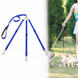 Maxbell 3 in 1 Dog Leash Adjustable Length Triple Dog Leash for Large Medium Dog Pet Blue