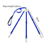 Maxbell 3 in 1 Dog Leash Adjustable Length Triple Dog Leash for Large Medium Dog Pet Blue