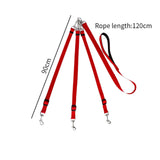 Maxbell 3 in 1 Dog Leash Adjustable Length Triple Dog Leash for Large Medium Dog Pet Red