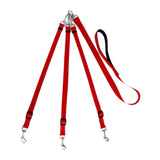 Maxbell 3 in 1 Dog Leash Adjustable Length Triple Dog Leash for Large Medium Dog Pet Red