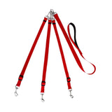 Maxbell 3 in 1 Dog Leash Adjustable Length Triple Dog Leash for Large Medium Dog Pet Red